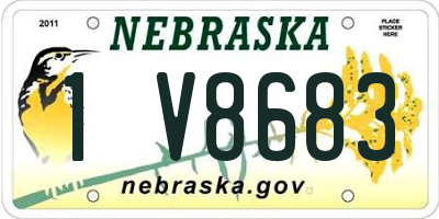 NE license plate 1V8683