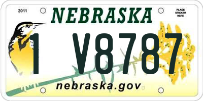 NE license plate 1V8787