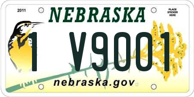 NE license plate 1V9001