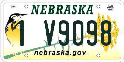 NE license plate 1V9098