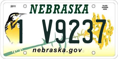 NE license plate 1V9237