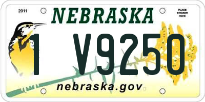 NE license plate 1V9250