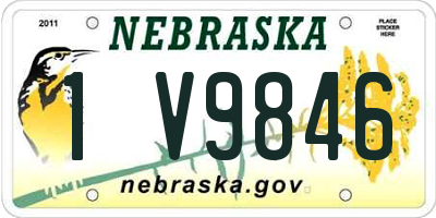 NE license plate 1V9846