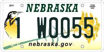 NE license plate 1W0055