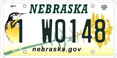 NE license plate 1W0148