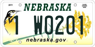 NE license plate 1W0201