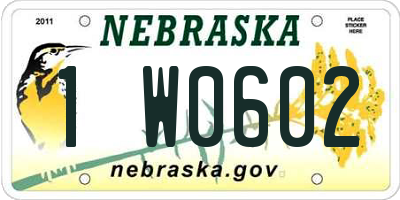 NE license plate 1W0602