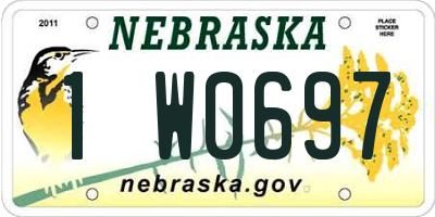 NE license plate 1W0697