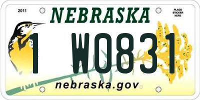 NE license plate 1W0831