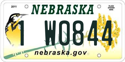 NE license plate 1W0844
