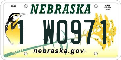 NE license plate 1W0971