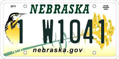 NE license plate 1W1041