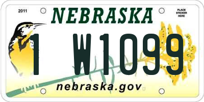 NE license plate 1W1099