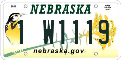 NE license plate 1W1119