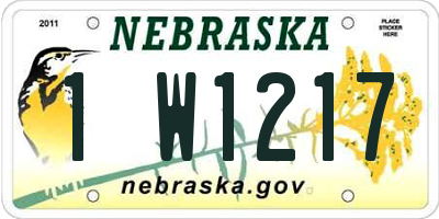NE license plate 1W1217