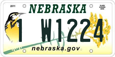 NE license plate 1W1224