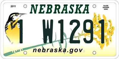NE license plate 1W1291