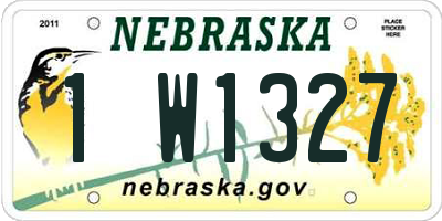 NE license plate 1W1327