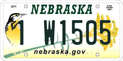 NE license plate 1W1505