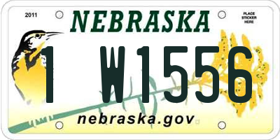 NE license plate 1W1556