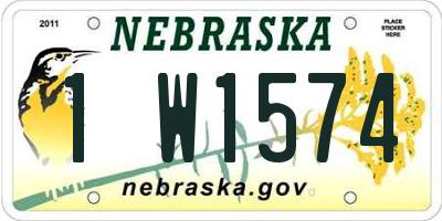 NE license plate 1W1574