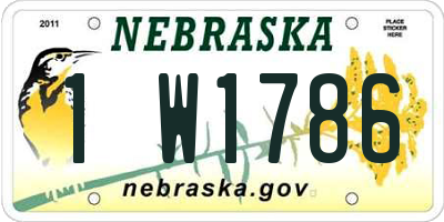NE license plate 1W1786