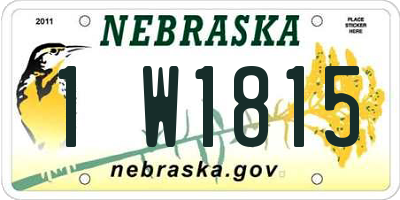 NE license plate 1W1815