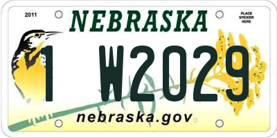 NE license plate 1W2029