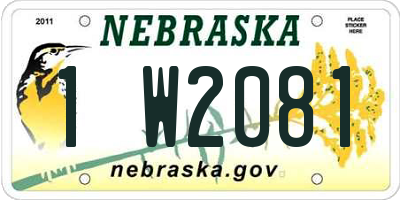 NE license plate 1W2081