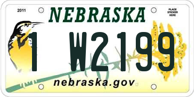 NE license plate 1W2199