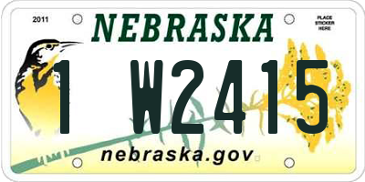 NE license plate 1W2415