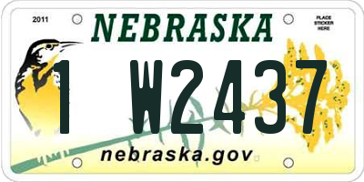 NE license plate 1W2437