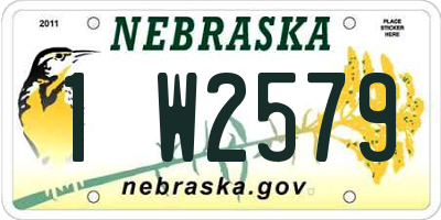 NE license plate 1W2579