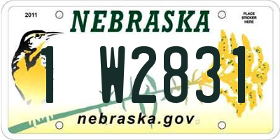 NE license plate 1W2831