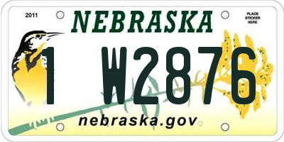 NE license plate 1W2876