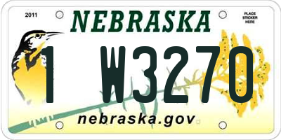 NE license plate 1W3270