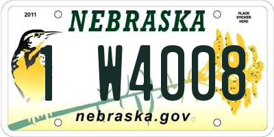 NE license plate 1W4008