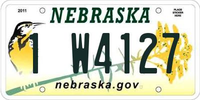 NE license plate 1W4127