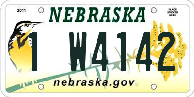 NE license plate 1W4142