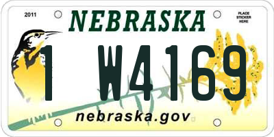NE license plate 1W4169