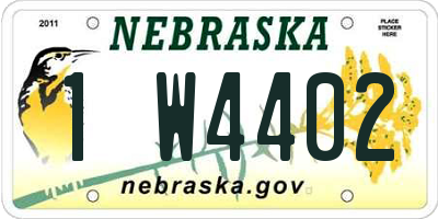 NE license plate 1W4402
