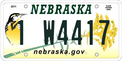 NE license plate 1W4417