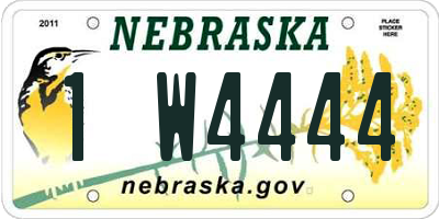 NE license plate 1W4444