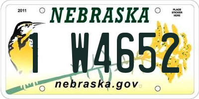 NE license plate 1W4652