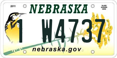 NE license plate 1W4737