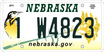 NE license plate 1W4823