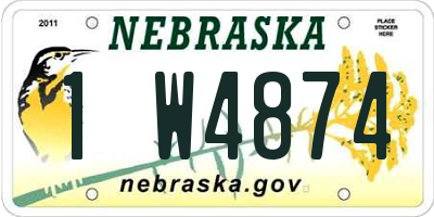 NE license plate 1W4874