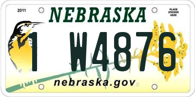 NE license plate 1W4876
