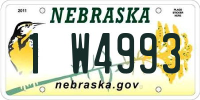 NE license plate 1W4993