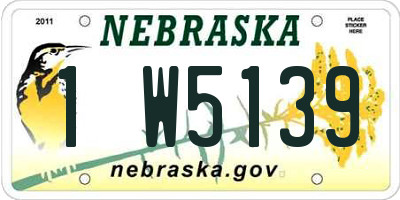 NE license plate 1W5139